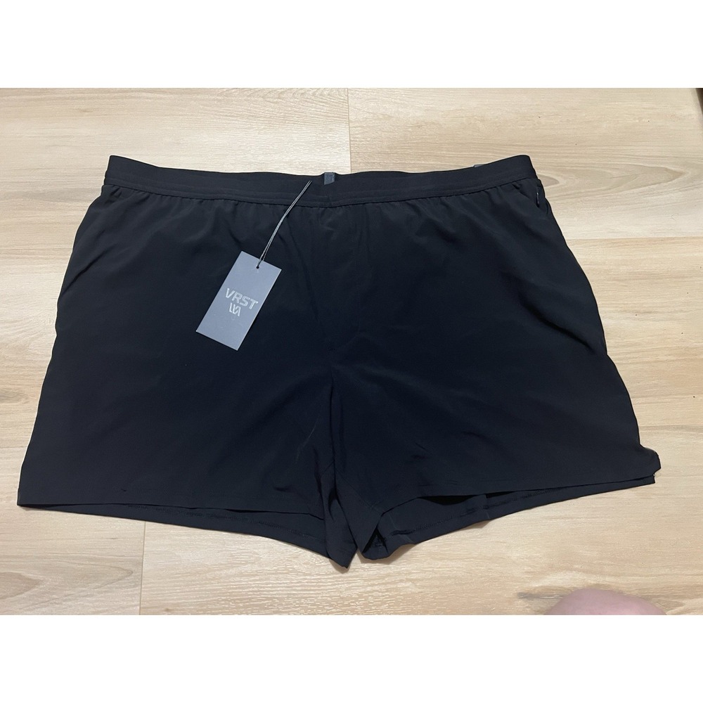 NWT VRST Men's XXL 5" Accelerate Running Brief Lined Short Pure Black‎ MSRP $58